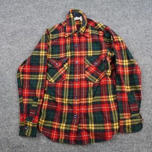 Woolrich Shirt Boys 12 Multicolor Plaid Wool Flannel Lined Button Front